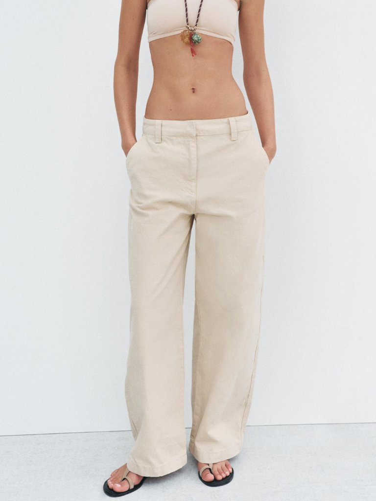 Nwt Zara Canvas Balloon Trousers Plus Size 14